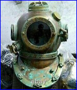 Rare Antique Diving Divers Helmet Mark V Vintage Navy Us Sea Deep Scuba Helme