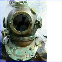 Rare Antique Diving Divers Helmet Mark V Vintage Navy Us Sea Deep Scuba Helme