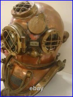 Rare Antique Diving Divers Helmet Mark V Vintage Navy Us Sea Deep Scuba Helme