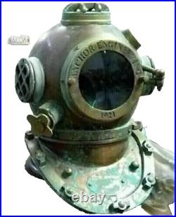 Rare Antique Diving Divers Helmet Mark V Vintage Navy Us Sea Deep Scuba Helme