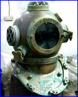 Rare Antique Diving Divers Helmet Mark V Vintage Navy Us Sea Deep Scuba Helmet