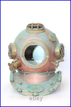 Rare Antique Diving Divers Helmet Mark V Vintage Navy Us Sea Deep Scuba Helmet