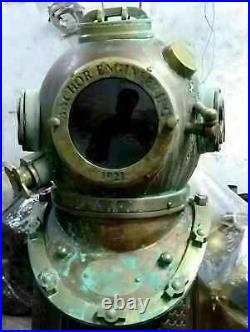 Rare Antique Diving Divers Helmet Mark V Vintage Navy Us Sea Deep Scuba Helmet