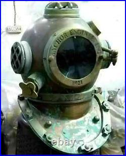 Rare Antique Diving Divers Helmet Mark V Vintage Navy Us Sea Deep Scuba Helmet