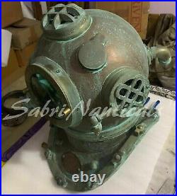 Rare Antique Diving Divers Helmet Mark V Vintage Navy Us Sea Deep Scuba Helmet