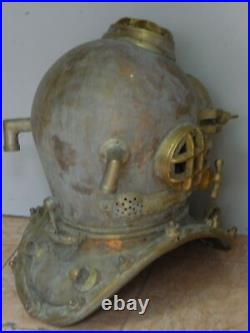 Rare Antique Diving Divers Helmet, US Navy Boston Marine Vintage scuba helmet