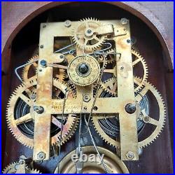 Rare Antique E. N. Welch Eclipse 8 Day Time And Strike Alarm Clock Florida Estate