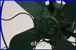 Rare Antique GENERAL ELECTRIC Vintage Oscillating Desk Fan Army Green