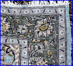 Rare Antique Green Handmade Oriental Rug Vintage Floral Hand Knotted Handwoven