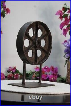 Rare Antique Indian Hand Carved Vintage Iron Architectural Round Shaped Panel