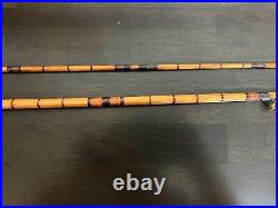 Rare Antique MA SHIPLEY Bamboo Fly Fishing Rod Wood Reel Seat Philadelphia