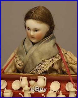 Rare Antique Peddler Doll In Dome