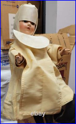 Rare Antique VINTAGE NUN DOLL Hand-painted, early 1900s