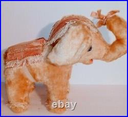 Rare Antique Vintage 1930s Jumbo Gund Elephant Hard Stuffed Toy Estate HTF