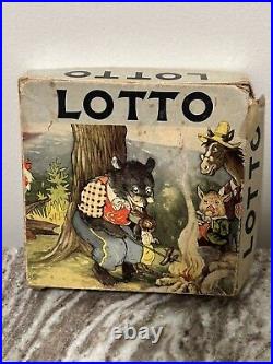 Rare Antique Vintage 19th Century LOTTO (BINGO) Game by Milton Bradley ANIMALS