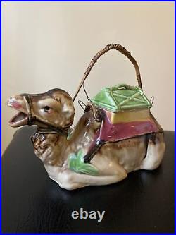 Rare Antique Vintage Camel Tea Pot w Small Matching Camel for Sugar/Bags, Japan
