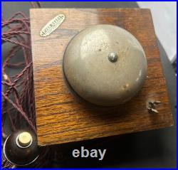 Rare Antique Vintage Ever Ready Electric Door Railway Butler Alarm Bell Wood