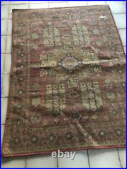 Rare Antique Vintage Handmade Wool Rug 4ft 9 X 6ft 4 Made/Imported to USSR