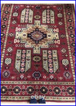 Rare Antique Vintage Handmade Wool Rug 4ft 9 X 6ft 4 Made/Imported to USSR