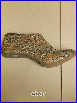 Rare Antique Vintage Milagro Wooden Shoe Form Foot Mexican Folk Art Collectable