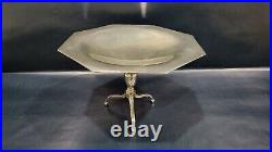 Rare Antique Vintage Sterling Silver Tripod Chippendale Table Style Compote