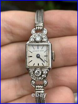 Rare Antique Vintage Stunning 1920's Lambert Bros Diamond & Palladium Watch