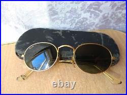 Rare Antique Vintage eye Glasses With Case Ray Ban USA gold plated w 0976 xsas