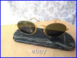 Rare Antique Vintage eye Glasses With Case Ray Ban USA gold plated w 0976 xsas