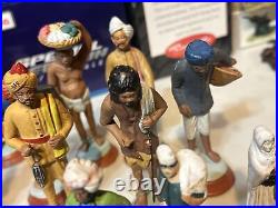Rare Antique india colonial clay figures LOT Of 20 Vintage india clay figurine