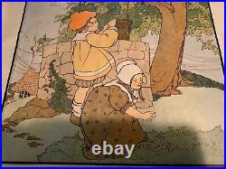 Rare Antique lithograph of the nursery rhyme Jack and Jill copyrighted 1917