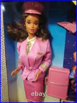 Rare Brunette Hispanic Flight Time Steffie Face Barbie Doll 1989 Mattel 2066 Nib