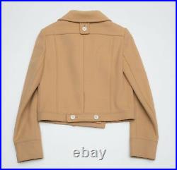 Rare COURREGES PARIS Vintage Tan Cropped Bomber Jacket Size 0 PRICE LOWERED