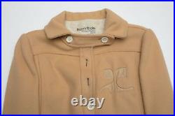 Rare COURREGES PARIS Vintage Tan Cropped Bomber Jacket Size 0 PRICE LOWERED