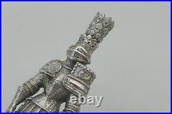 Rare Carolus V Sterling Silver Knight Statue