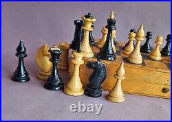 Rare Chess Set USSR Soviet Antique Vintage Chess Wood Antique Russian Tournament