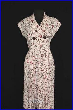 Rare Deadstock Vintage 1950's Giraffe Print Rayon Gabardine Dress Size 6