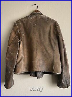 Rare Early Vintage Antique Brown Leather Jacket