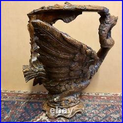 Rare Hand Carved 19th Century Venetian Swan Grotto Chair Grand Tour Rococo