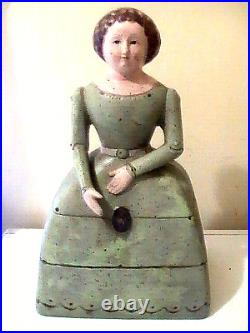 Rare Huge 16.5 Vintage Replica Antique Primitive Folk Art Doll Figurine Statue