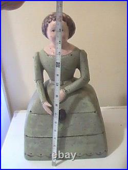 Rare Huge 16.5 Vintage Replica Antique Primitive Folk Art Doll Figurine Statue