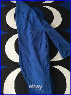 Rare OMO Norma Kamali Iconic Blue Cocoon Coat Size Large
