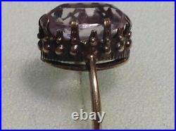 Rare Old Antique vintage USSR ring silver 875 rock crystal women jewelry