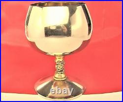 Rare Original Vintage Spain Gilt Silver Plated Goblet Wine Cups 159.59 gr