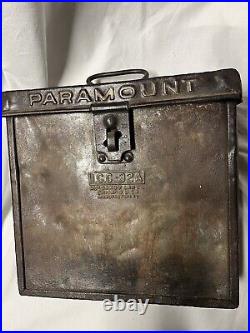 Rare Paramount Vintage Antique Metal Film Reel Storage Box Russakov Can Co