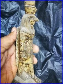 Rare Pharaonic God Horus Statue Sun God of the Ancient Egyptian Antiquities BC