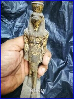 Rare Pharaonic God Horus Statue Sun God of the Ancient Egyptian Antiquities BC