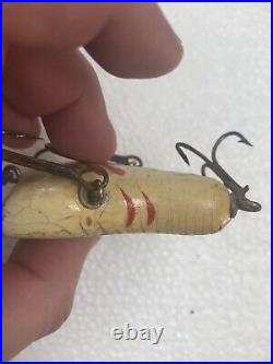 Rare Scarce Vintage Old Fishing Lure Antique Original Wooden Howes Vacuum Bait
