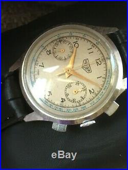 Rare Stunning Condition 1950's HEUER Pre Carrera Manual Wind Chronograph Watch