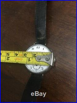 Rare Stunning Vintage Mens Gents JW Benson Silver Trench Style Wristwatch Watch