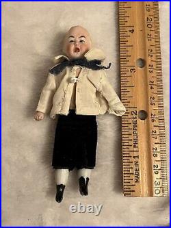 Rare Unusual 4 Scowling Crying Bisque Head Character Boy Dollhouse Size All Org